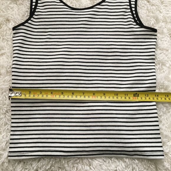 European H&M Black and White Striped Ribbed Tank Top - Picture 6 of 13